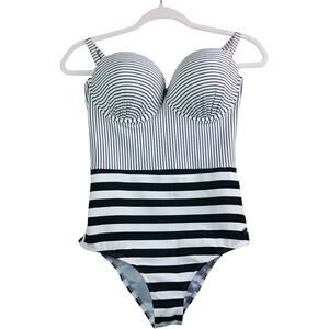 Garotas Retro Stripped Slimming Swimsuit